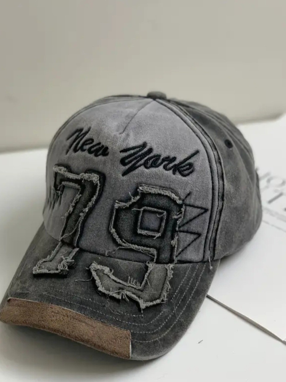 Men's Distressed 79 Baseball Cap - Gray